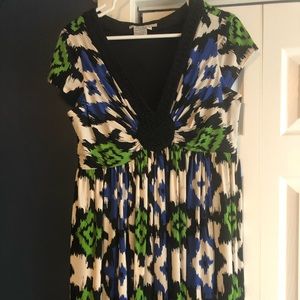 Dress with beaded neck detail